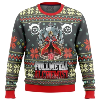 Fullmetal Alchemist Alt Ugly Christmas Sweater FRONT mockup - Fullmetal Alchemist Store
